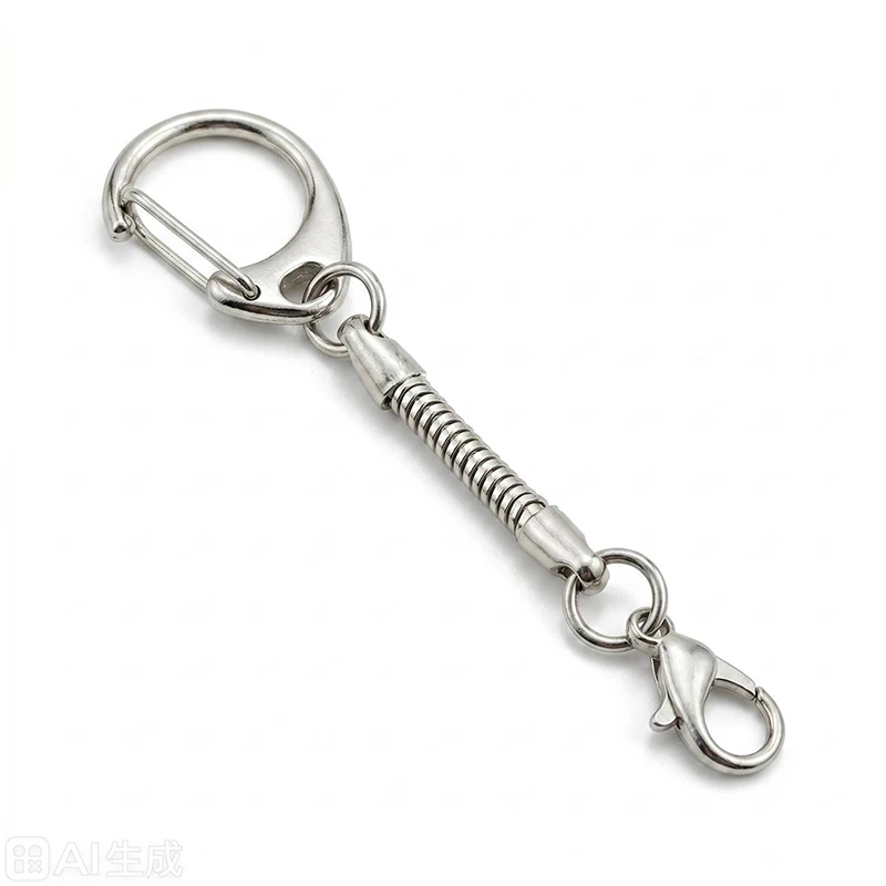 Neu: 50 Stück/Packung Schlüsselanhänger mit Schlangenkette für Schlüsselanhänger-Herstellung, 2 Stile, Schnallen, tragbare Aufbewahrung, DIY-Anhänger gegen Verlust – Detail 5