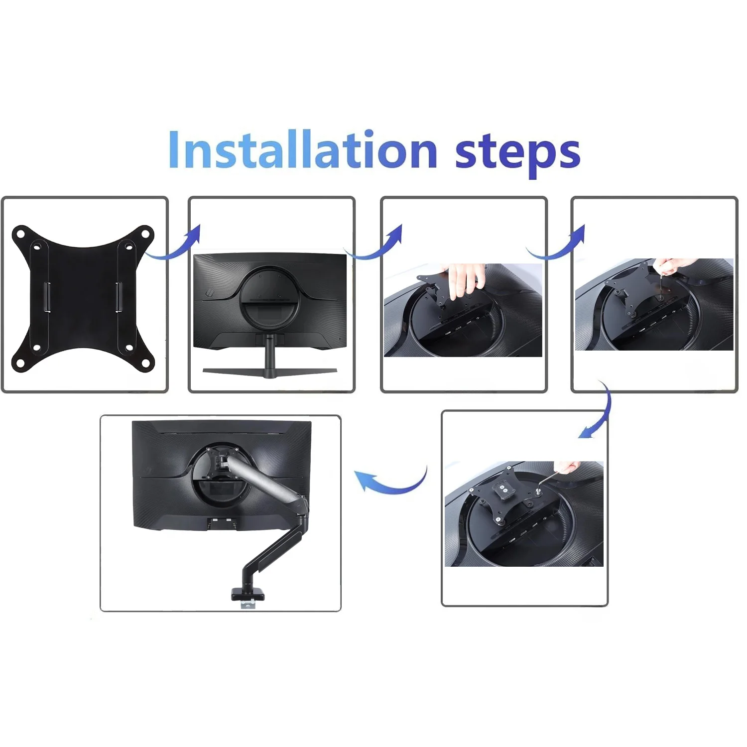 New Vesa Mount Adapter for Samsung Odyssey G5 G55C S27CG550EN G55T C34G55TWWN S3 S36GD S27D366GAN for 75x75 100x100 Monitor Arms