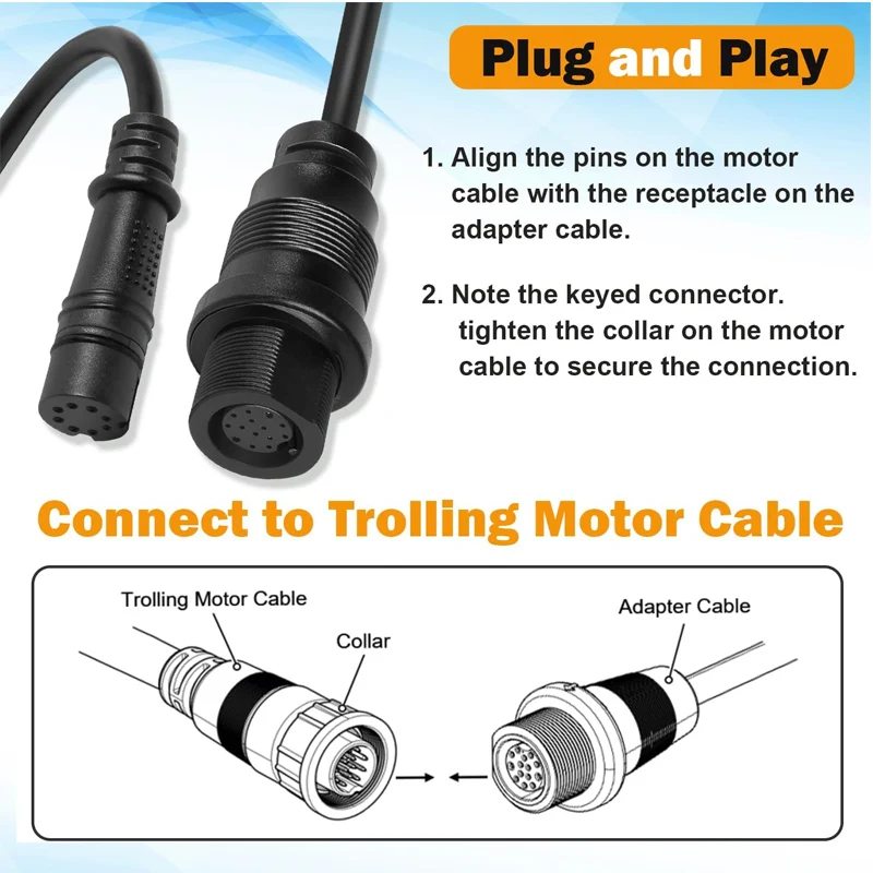 1852078   Cable adaptador de transductor DSC MKR-DSC-15/Cable adaptador de 8 pines Compatible con buscadores de peces Lowrance, solo para sonar 2D