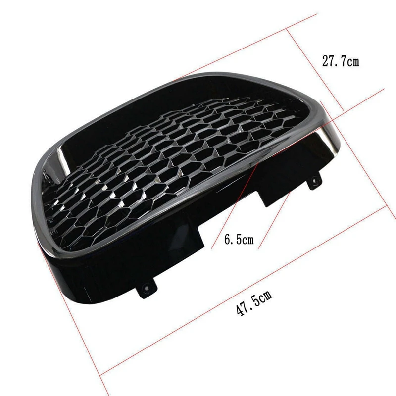 Waben glänzend schwarz Mesh Badgeless Debadged Grill vorne oberen Kühlergrill für Sitz Leon mk2 1 p1 2006-2013 bpppgr36