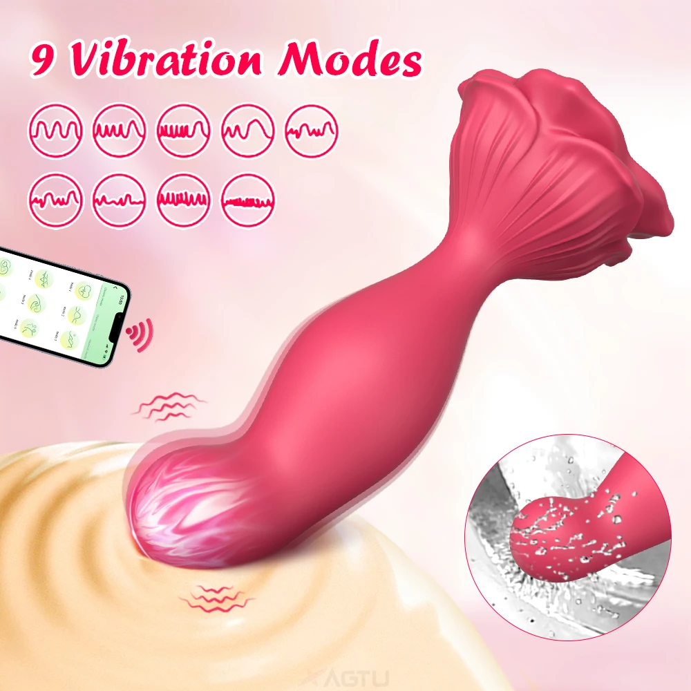 Anal Sex Toy Rose-Anal Plug Vibrator for Women Men Vibrating Butt Plug APP Control Adult Toys Anal Vibrators Prostate Massager 3