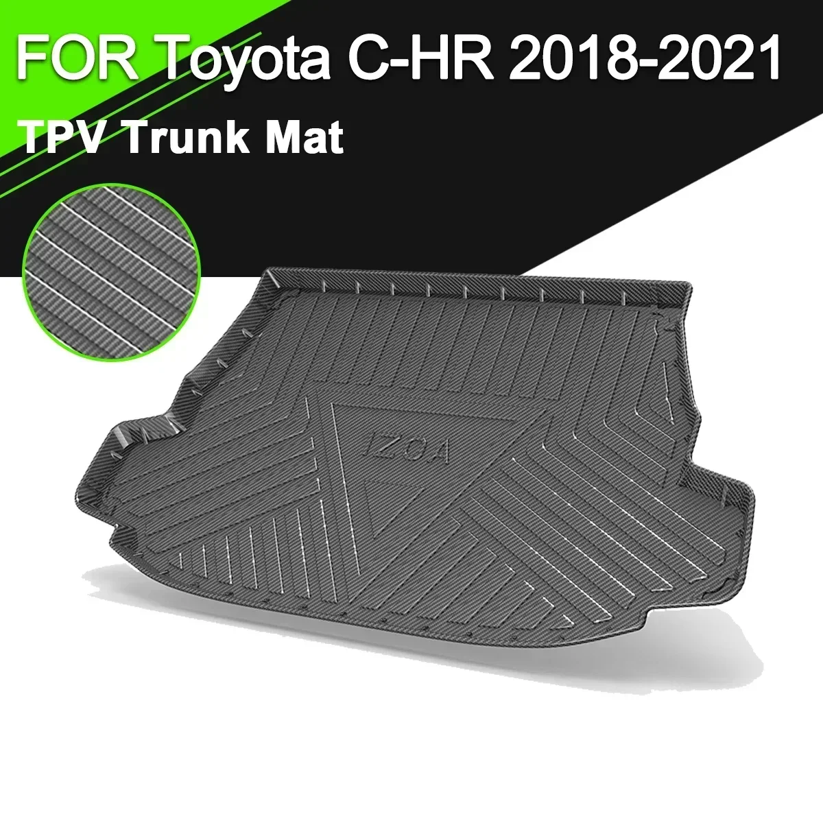 

Задний багажник автомобиля, коврик из ТПВ, водонепроницаемый нескользящий резиновый грузовой вкладыш из углеродного волокна, аксессуары для Toyota C-HR 2018-2021