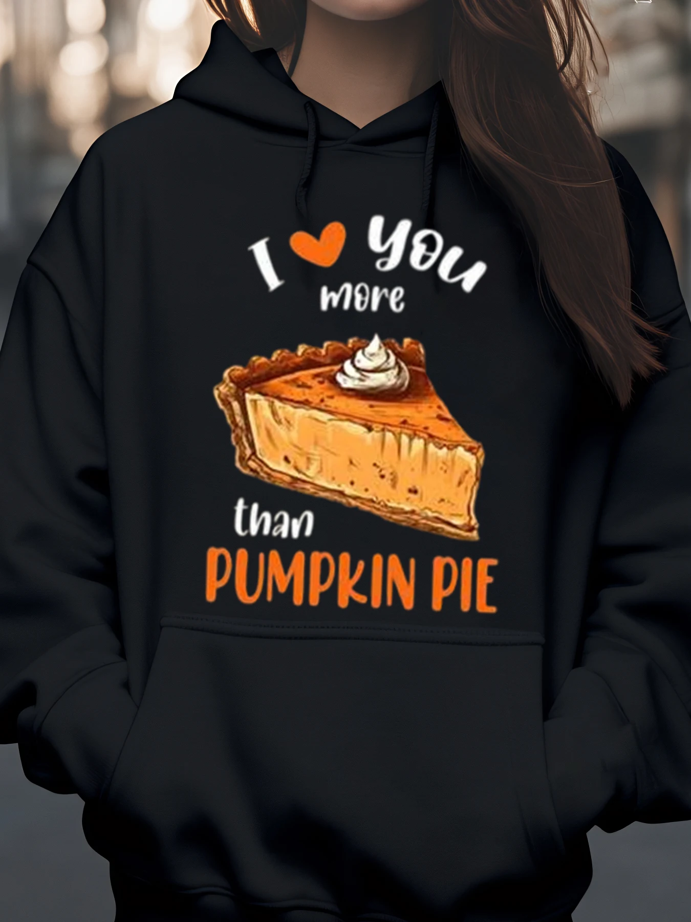 

Толстовка с принтом тыквенного пирога и любовью, повседневная одежда на День Благодарения, женская толстовка