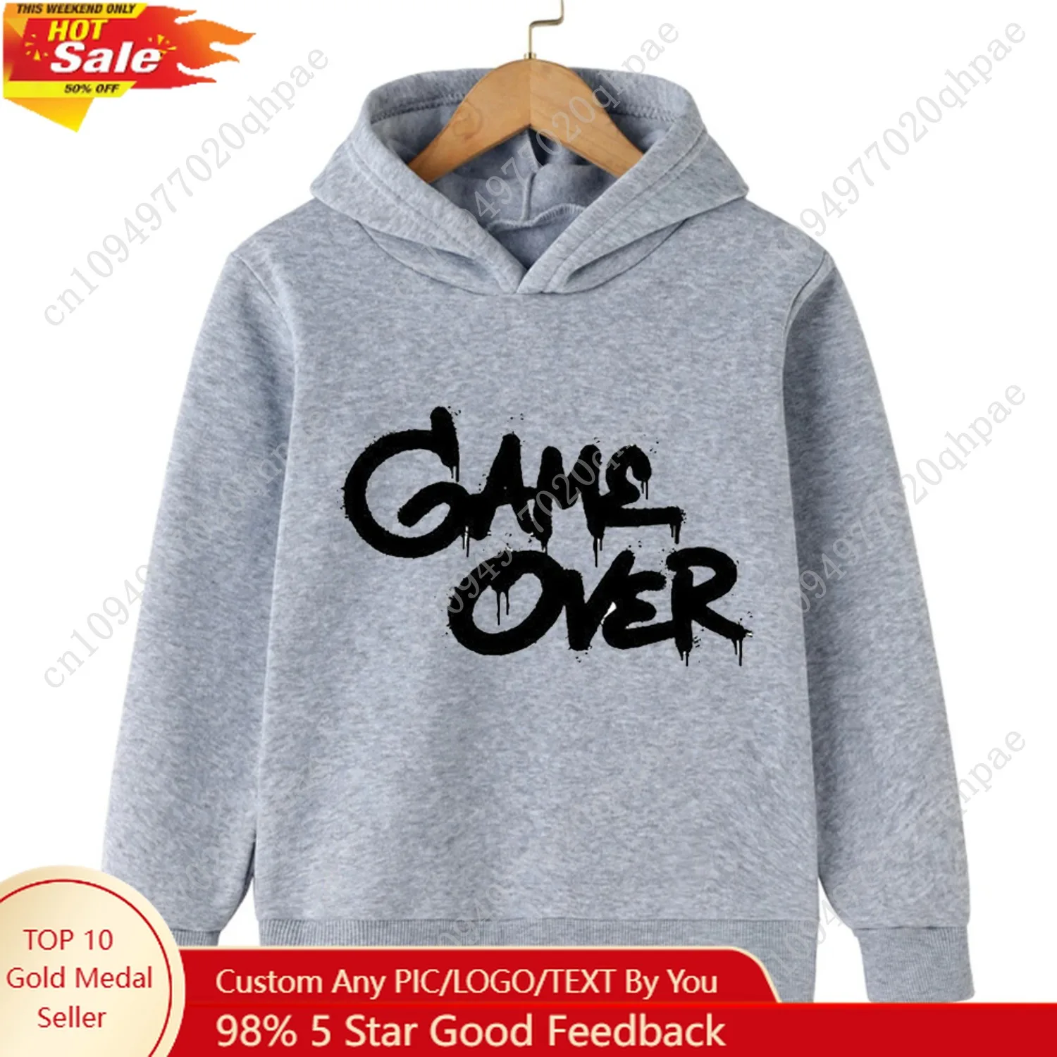 2025 Fashion Hip Hop Trend Street Art Print Boy/Girl Simple Long Sleeve Hoodie Children Daily Sports Warm Casual Street Clothing