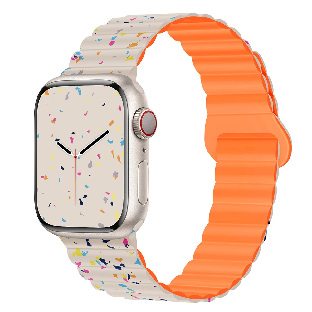 Magnetic Strap For Apple Watch Band 40mm 44mm 41mm 49 45mm 46mm 42mm Silicone Breathable Wristband iWatch 10 9 8 7 6 5 4SE Ultra