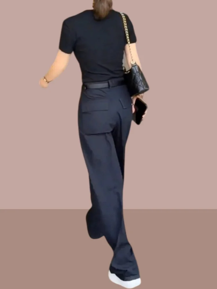 Bla Workwear Casual Pants Women's Loose Straight Leg Wide Leg Trousers Autumn New Sle plus Size Slimming ort Women