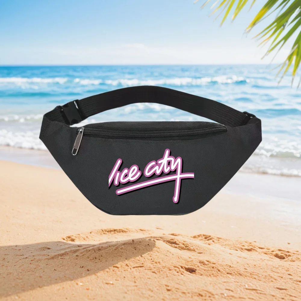 Ice City Stylish Waist Backpack Crossbody Chest Bag Street Casual Sporty Fashionable Simple Unique Printed Design