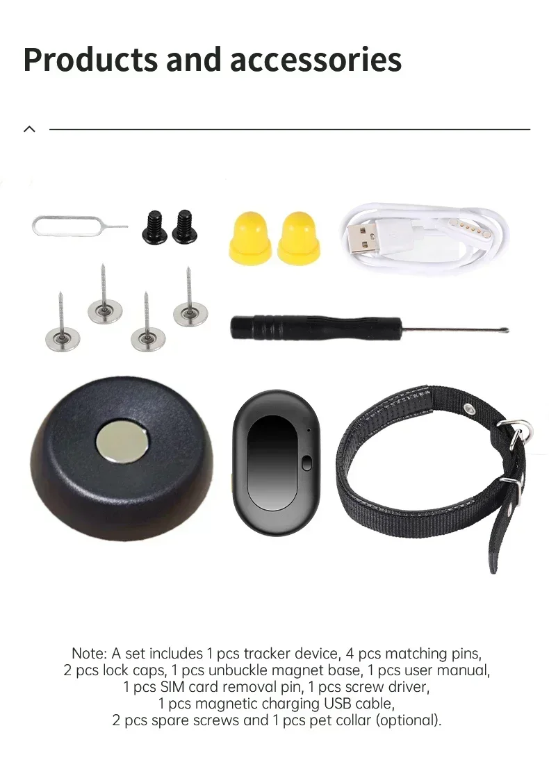 2G-GSM/4G GPS Pet Tracker Pet Locator RF-V41 Voice Monitor Pet Dog Gps Mini Tracker IP67 Waterproof Built-in 1300 MAh Battery