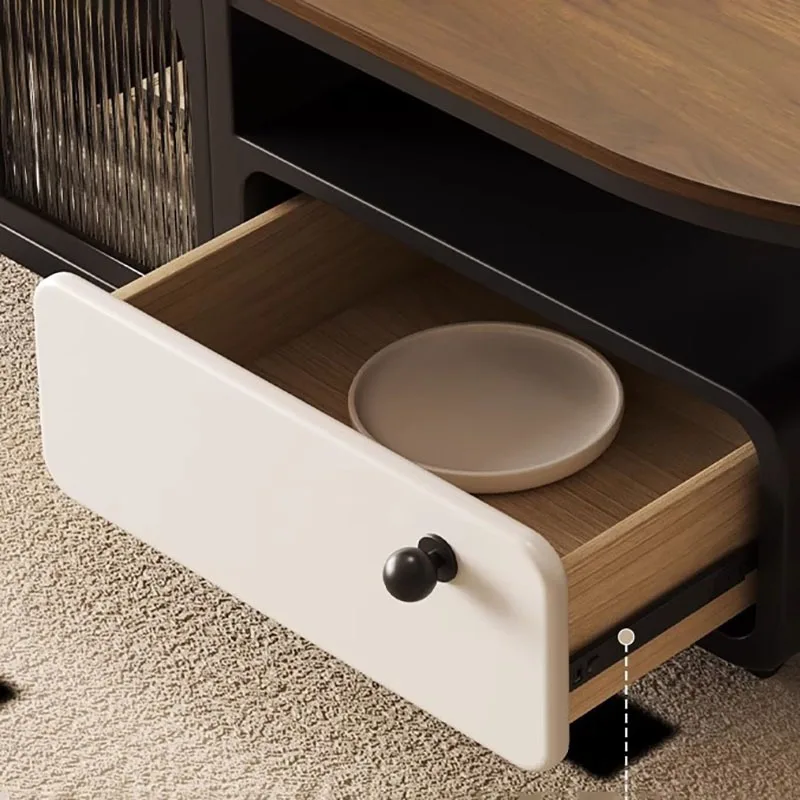 تصميم أنيق طاولة القهوة جلام الحديثة الشمال الحديثة طاولة جانبية تخزين المحمولة طاولة قابلة للطي أثاث غرفة المعيشة #4