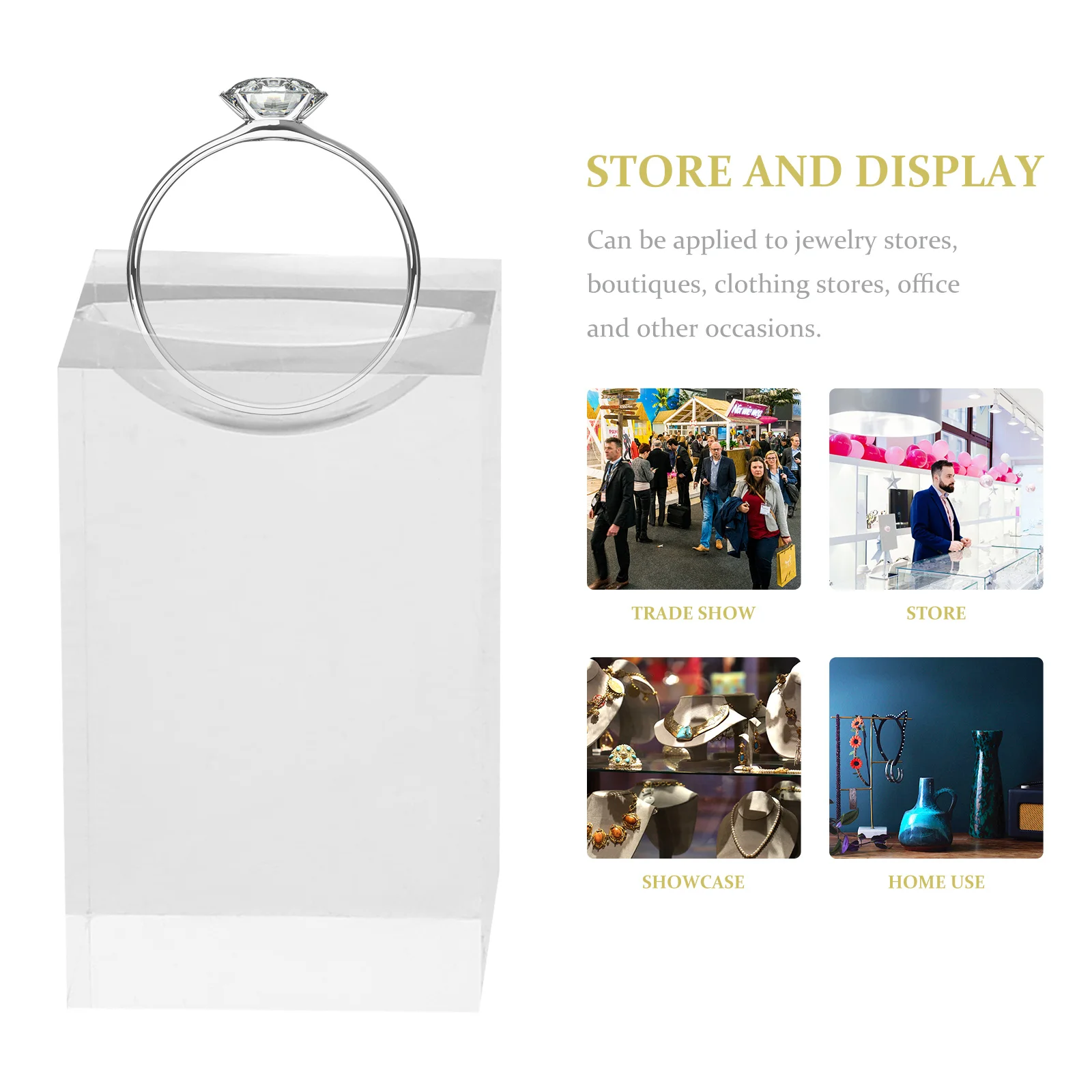 

3 шт. акриловый держатель для колец, подставка для дисплея, прозрачный органайзер для ювелирных изделий, держатель для колец для настольной витрины для хранения