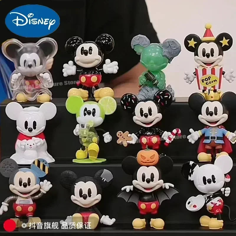 Disney Mickey Mouse Genuine Blind Box Curious Boundless Series Mysterious Surprise Box Figure Pvc 100th Anniversary Doll Toys