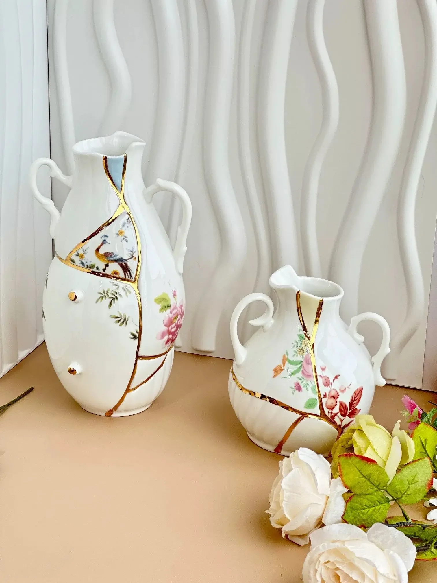 Luxury Italian Gold Case Hydroponic Flower Utensil, Home Decoration Accessories, Desktop Ornament Gift, Living Room