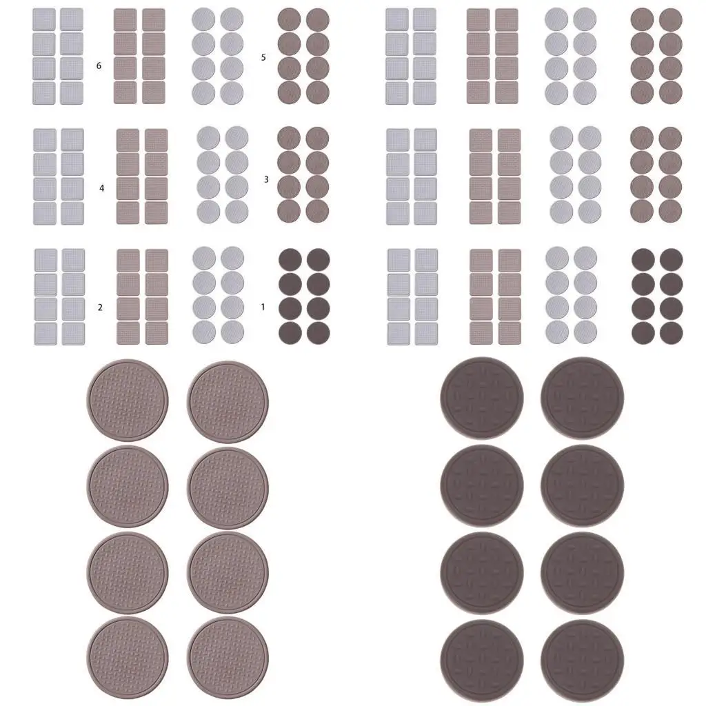 

Y1UD 8 Pcs Hardwood Floors Protector Thicken Silicone Pads Anti-slip Noise Reduction