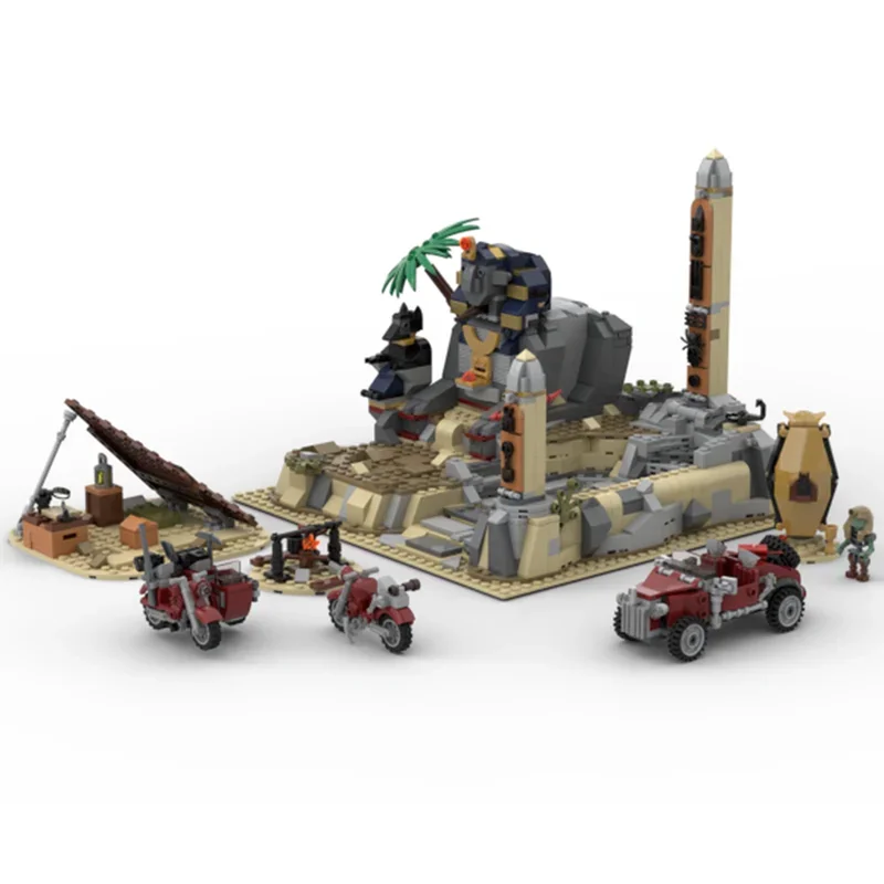 1430PCS MOC Sphinx Secret Desert Safari Modular Model DIY Educational Building Bricks Toys Kids Gift for