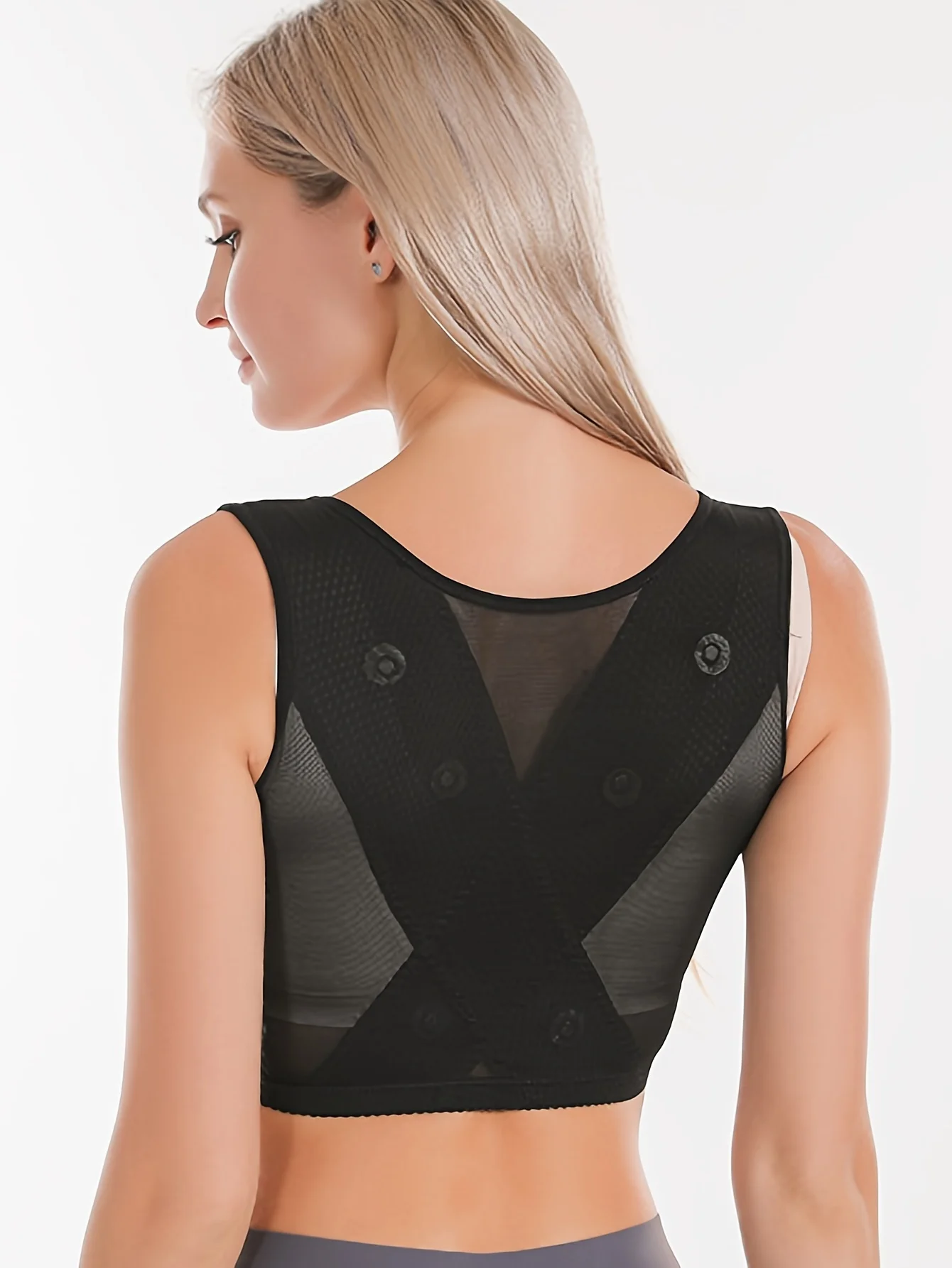 Ladies' correction hunchback correction with chest support adjustment, body shaping, anti sagging, side folding and gathering, u