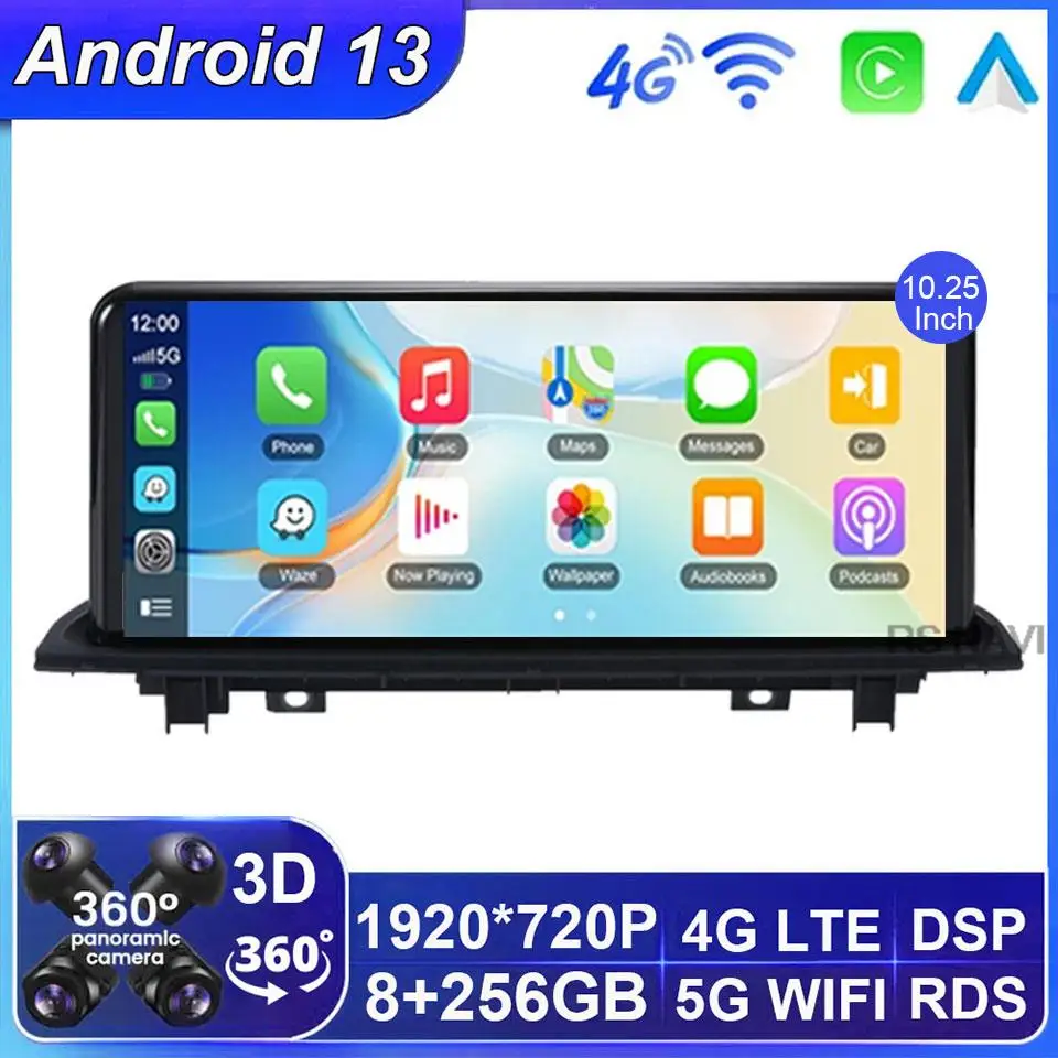 

10.25" Android 13 For BMW X1 F48 2016 - 2021 Carplay Car Accessories Multimedia Player Bluetooth GPS Navigation Radio EVO NBT 4G