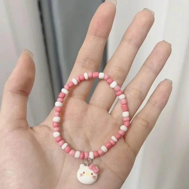 Sanrio Hellokitty Melody Kuromi Cinnamoroll Pompom Purin Pochacco Cartoon Anime Loopy Bracelet Cute Boudoir Couple Bracelet