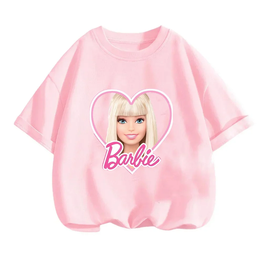 Funny Barbie Cotton Print T Shirt For Girls Fashion O-neck Short Sleeve Tops Summer Hot Sale Female Clothing Street Trend Tees