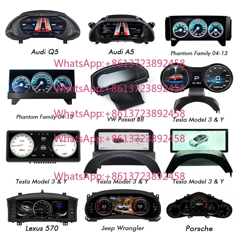 New Yurunxiang B9105 Car LCD Speedometer Dashboard Compatible Mercedes Audi Land Rover Range Rover Volkswagen Tesla Prado Patrol