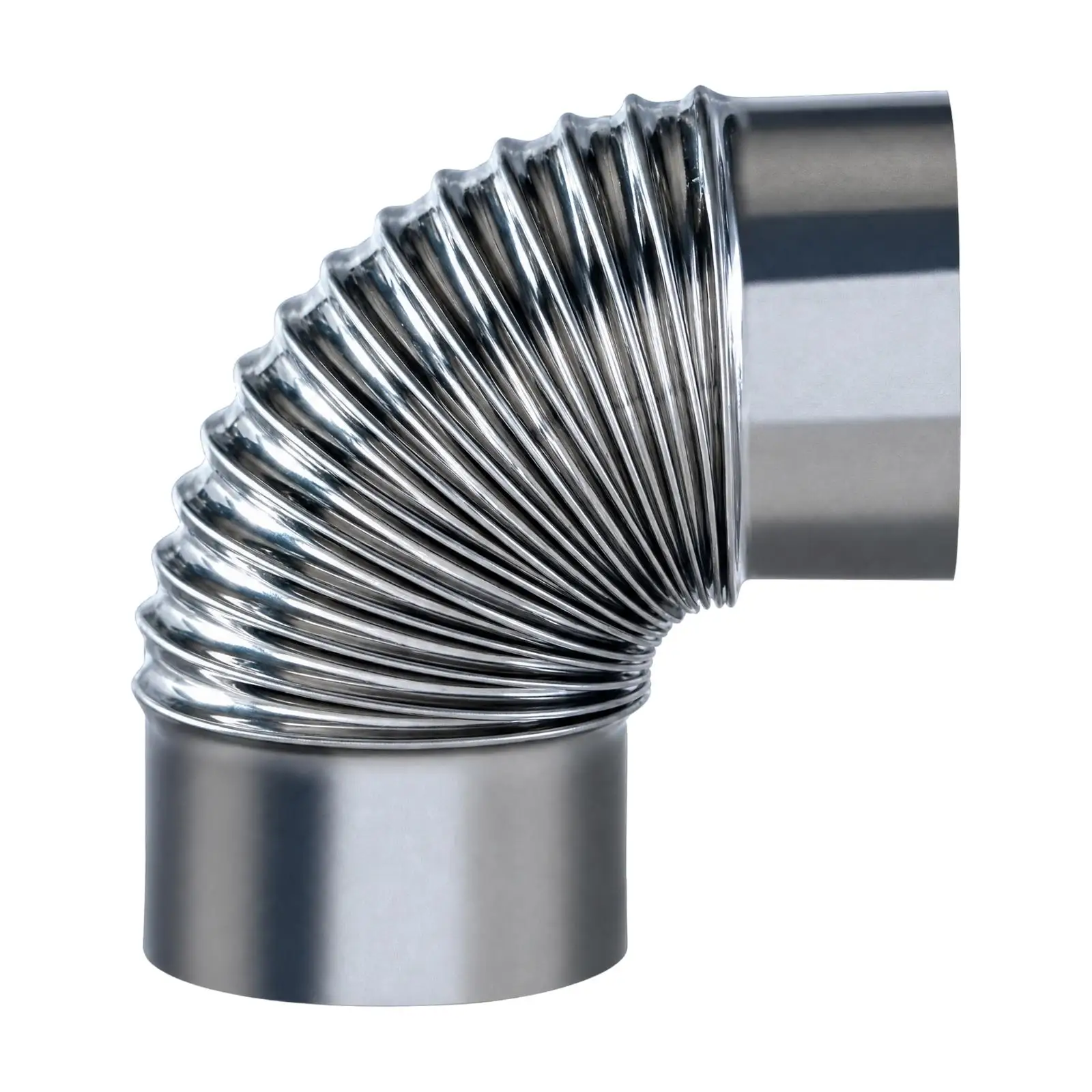 Flue Fitting Heat Resistant Curved Chimney Flue Elbow Fireproof Elbow Exhaust Pipe for Tight Installation Points