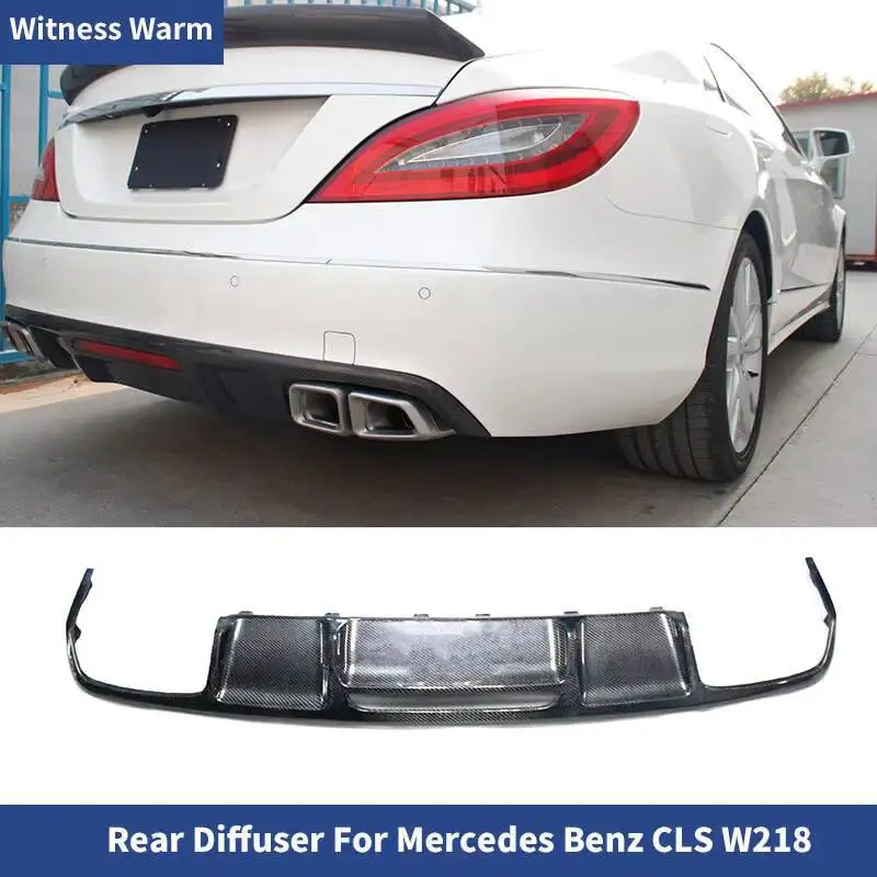 Pour mercedes-benz Cls classe W218 Amg Style Cls300 2012 + diffuseur arrière de becquet de lèvre de pare-chocs arrière en Fiber de carbone