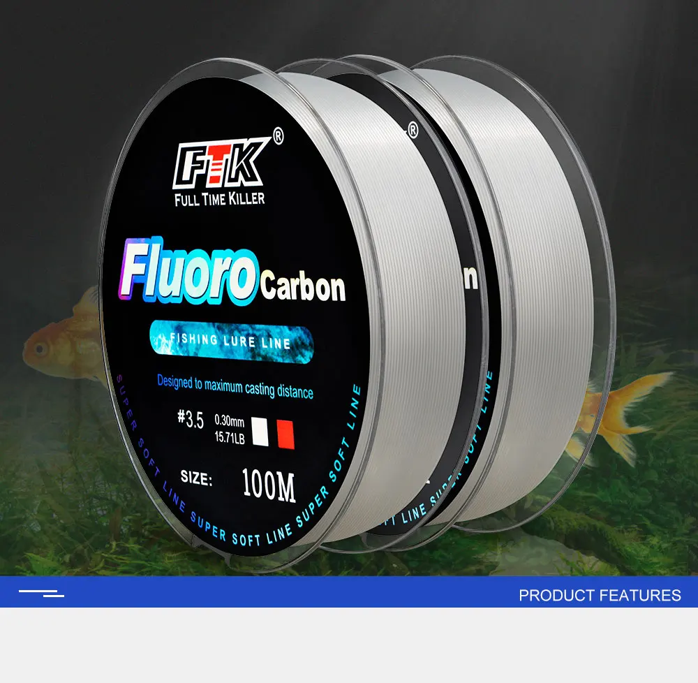 FTK 100m 4.13-34.32LB Fluorocarbon-Angelschnur 0.14mm-0.5mm Rosa Kohlefaser-Fliegenschnur Superweiche Schnur Pesca – Detail 2