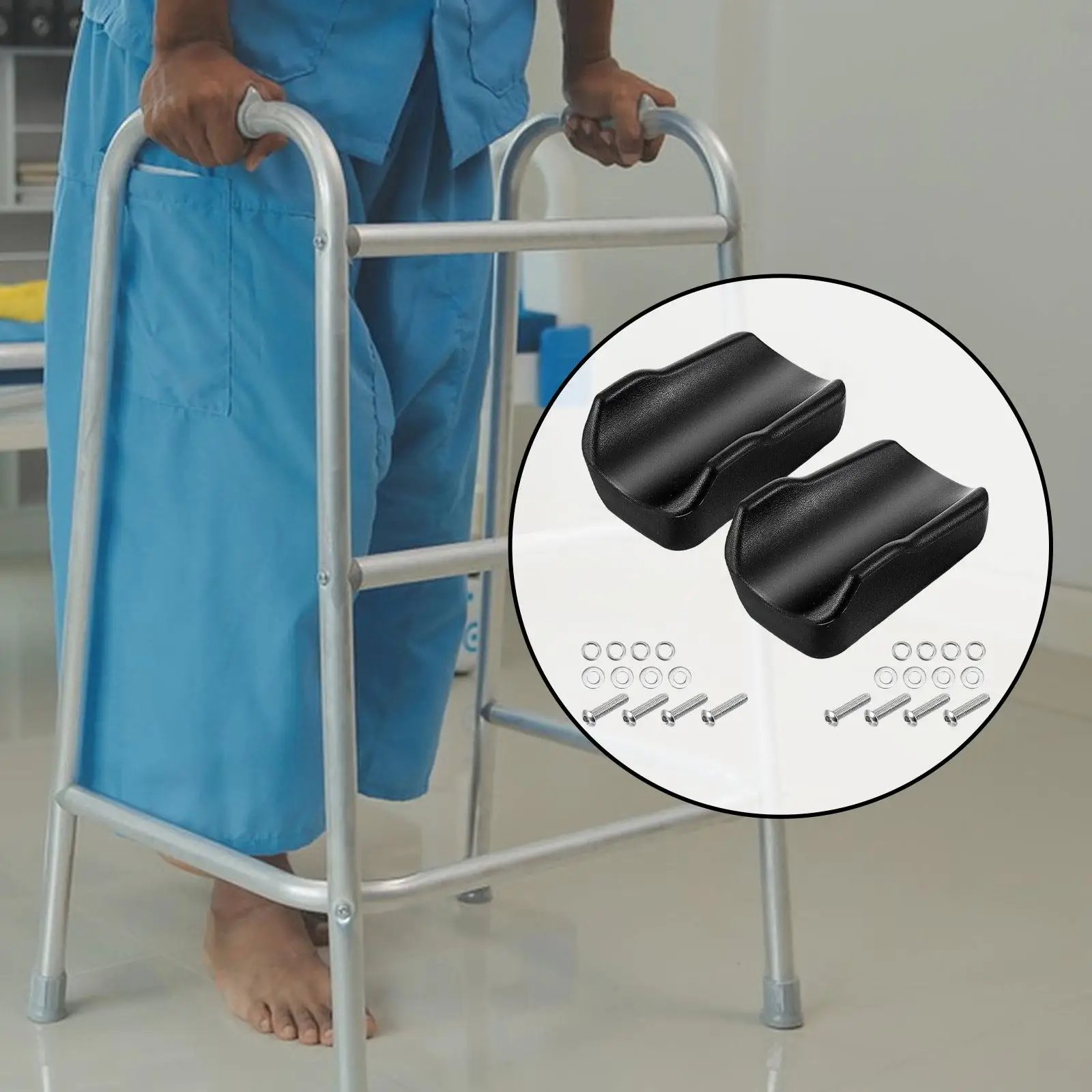 2Pcs Walker Armrest Pad Padded Comfortable Soft,Elbow,Walker Handle Coushions,Upright Walker Forearm Pad Stand up Handle Cushion
