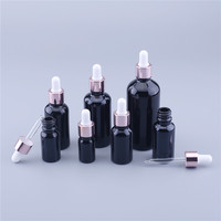 5ml-100ml Black Dropper Bottle Glass Aromatherapy Refillable Bottle For Essential Massage Oil Pipette Container 10pcs