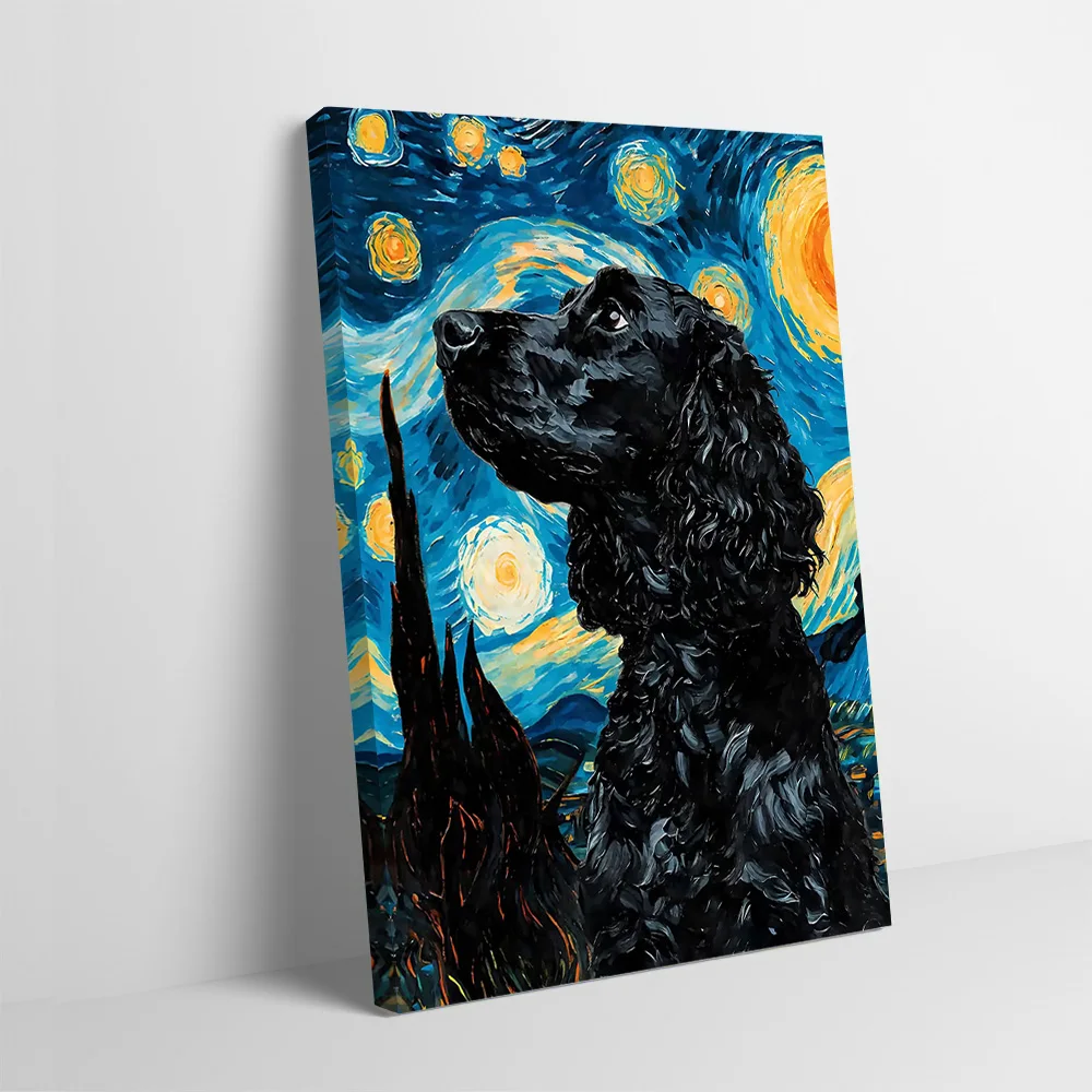 

Starry Cocker Spaniel Poster Customizable Printed Canvas Painting for Pictures Wall Art Decoration Home Decorations Decor Room