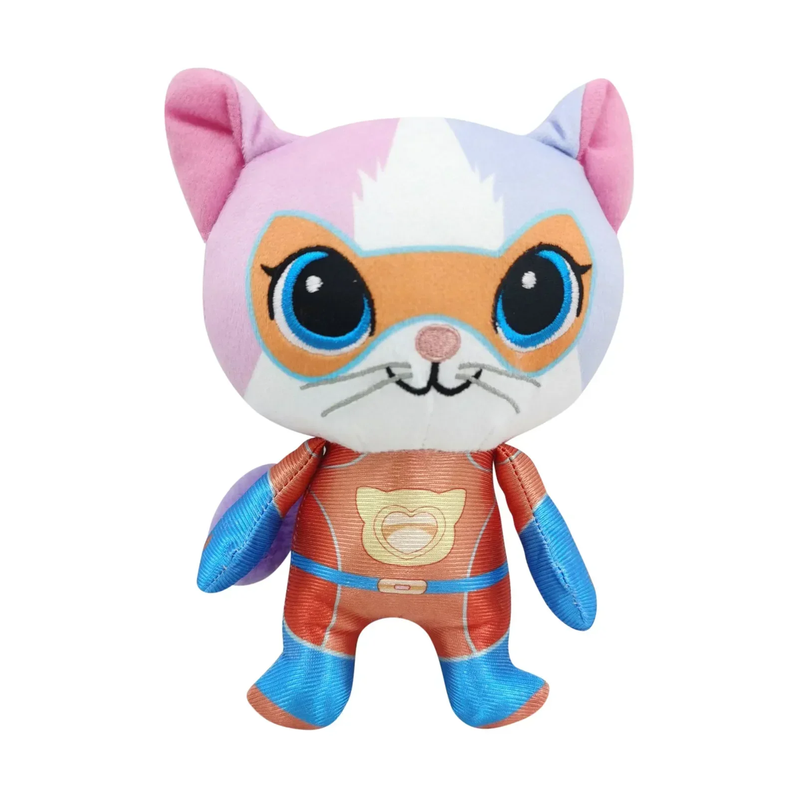 4 pçs super gatinhos equipe anime brinquedos de pelúcia cristal super macio brinquedo de pelúcia boneca gatinho azul gatinho verde gatinho amarelo boneca crianças brinquedo