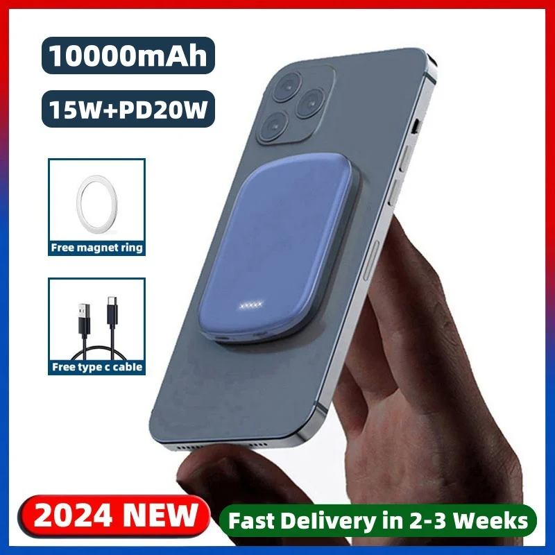 

10000mAh Mini Magnetic Power Bank 15W Wireless Fast Charger For iPhone Samsung Xiaomi Phone Powerbank External Auxiliary Battery