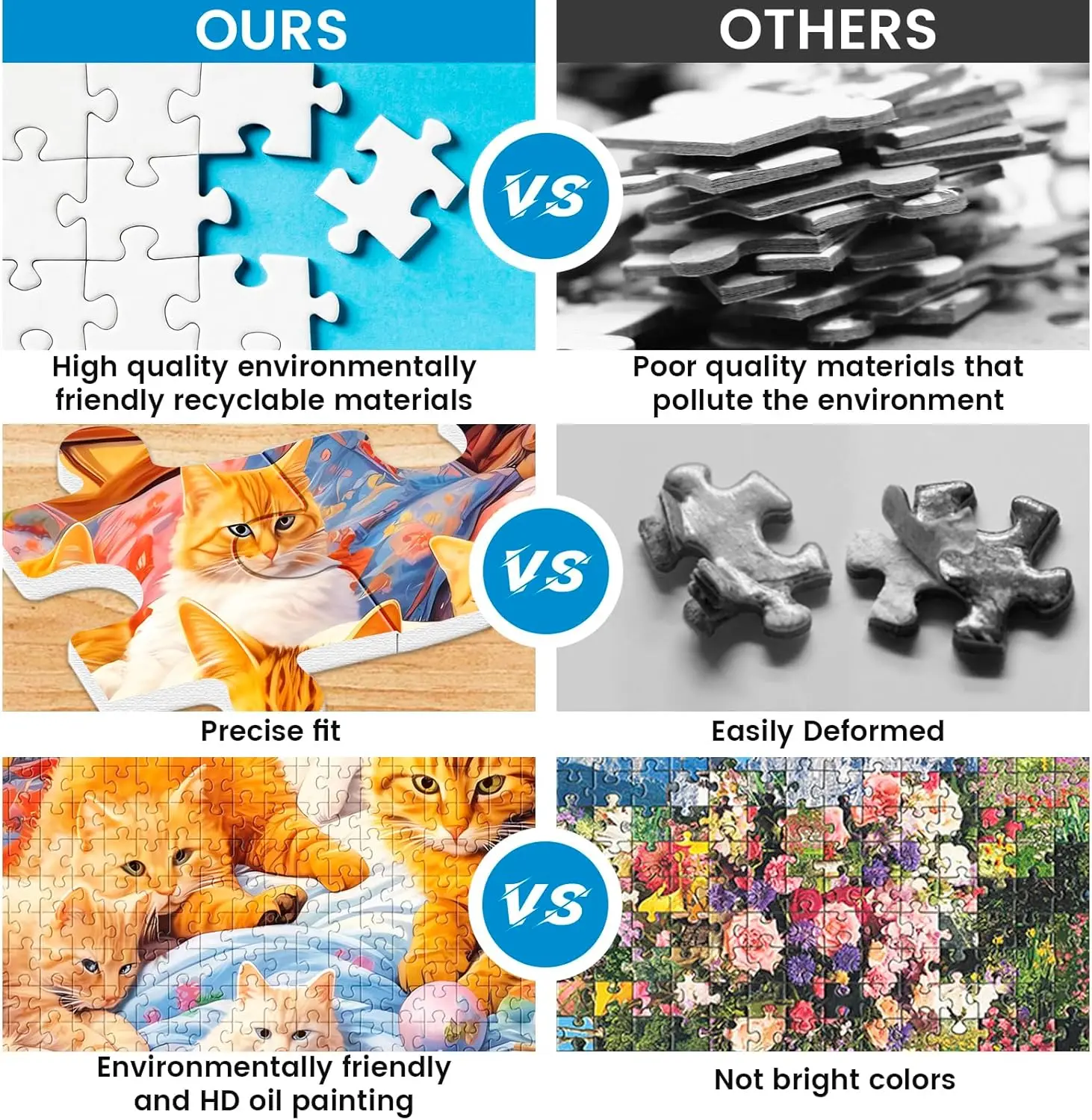 Adult Wooden Puzzle 1000/500/300Pcs Thick and Durable Cats Jigsaw Puzzle for Gameroom Bedroom Livingroom Decor Holiday Gift