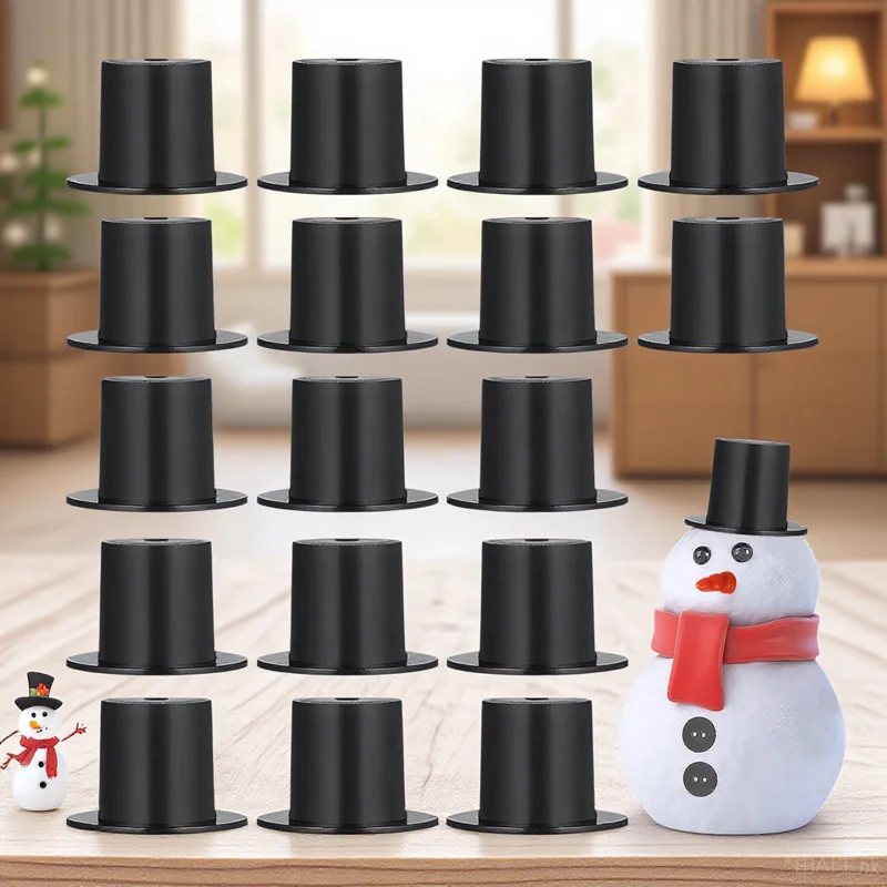 

50pcs Kawaii Mini Top Hat Decorative Tiny Hats for Snowman Santa Witch Cap Small Plastic Hats DIY Craft Gift Set