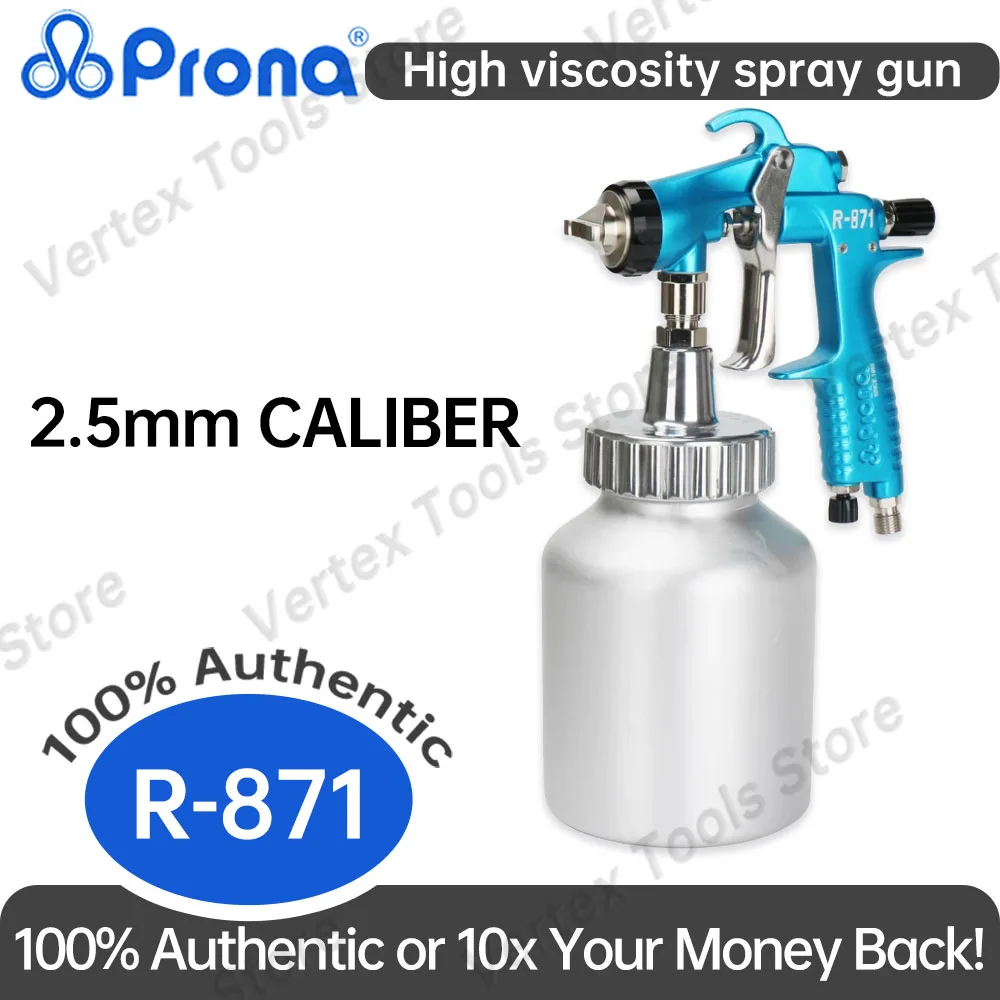 Original Prona R-871 Suction Feed Spray Gun for Car Wood Furniture Finish Painting High-capacity Industrial Production Air Tool
