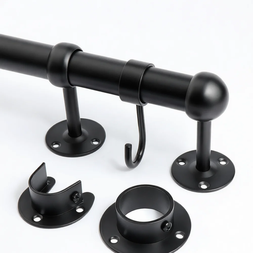 Modern Style Stainless Steel Flange Bracket Closet Rod Rail Support Durable Wardrobe Hardware Fixing Pipe Holder Base