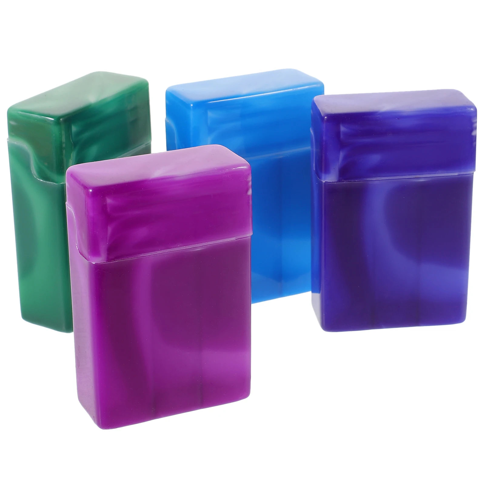 

4pcs Marbled Plastic Cigarette Case Organizer Container Box For 100'S Portable Anti-Squeeze Moisture Resistant Pocket