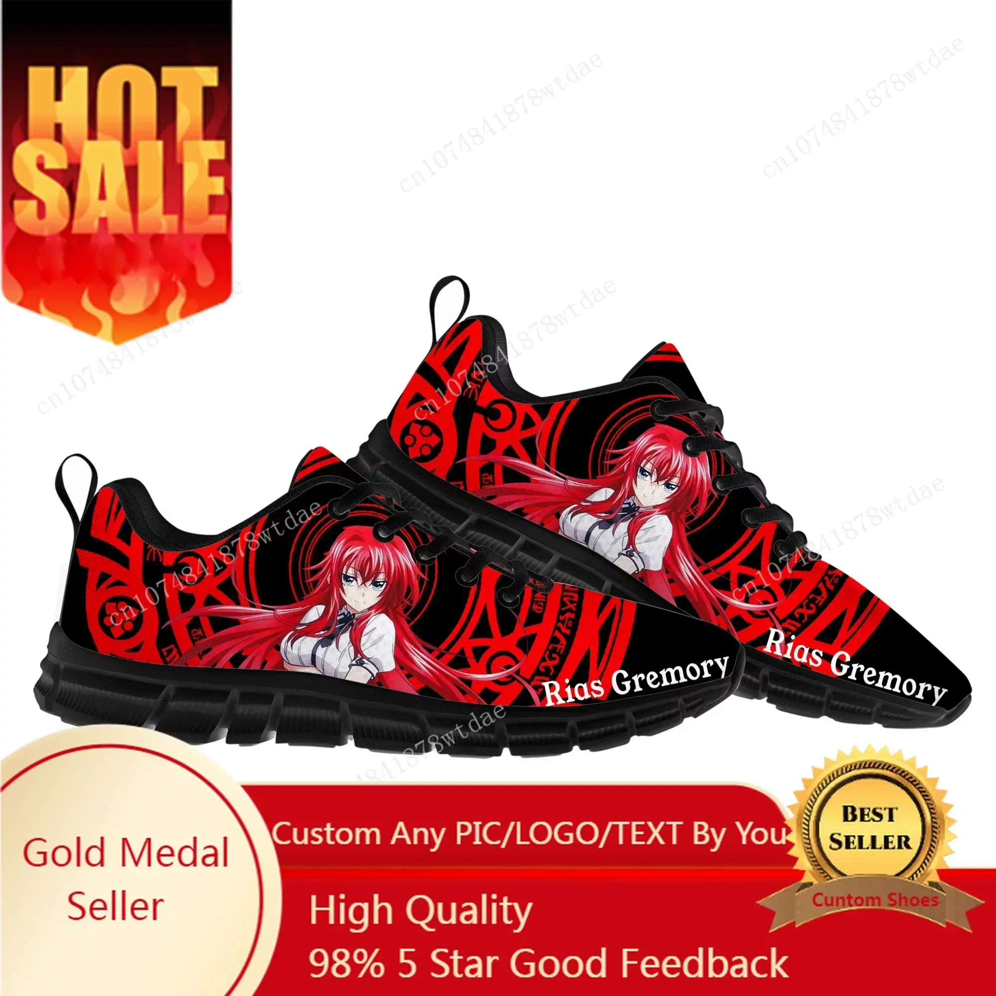 

Anime High School DxD Sports Shoes Mens Womens Teenager Comfortable Sneakers Rias Gremory High Quality Sneaker Custom Shoe