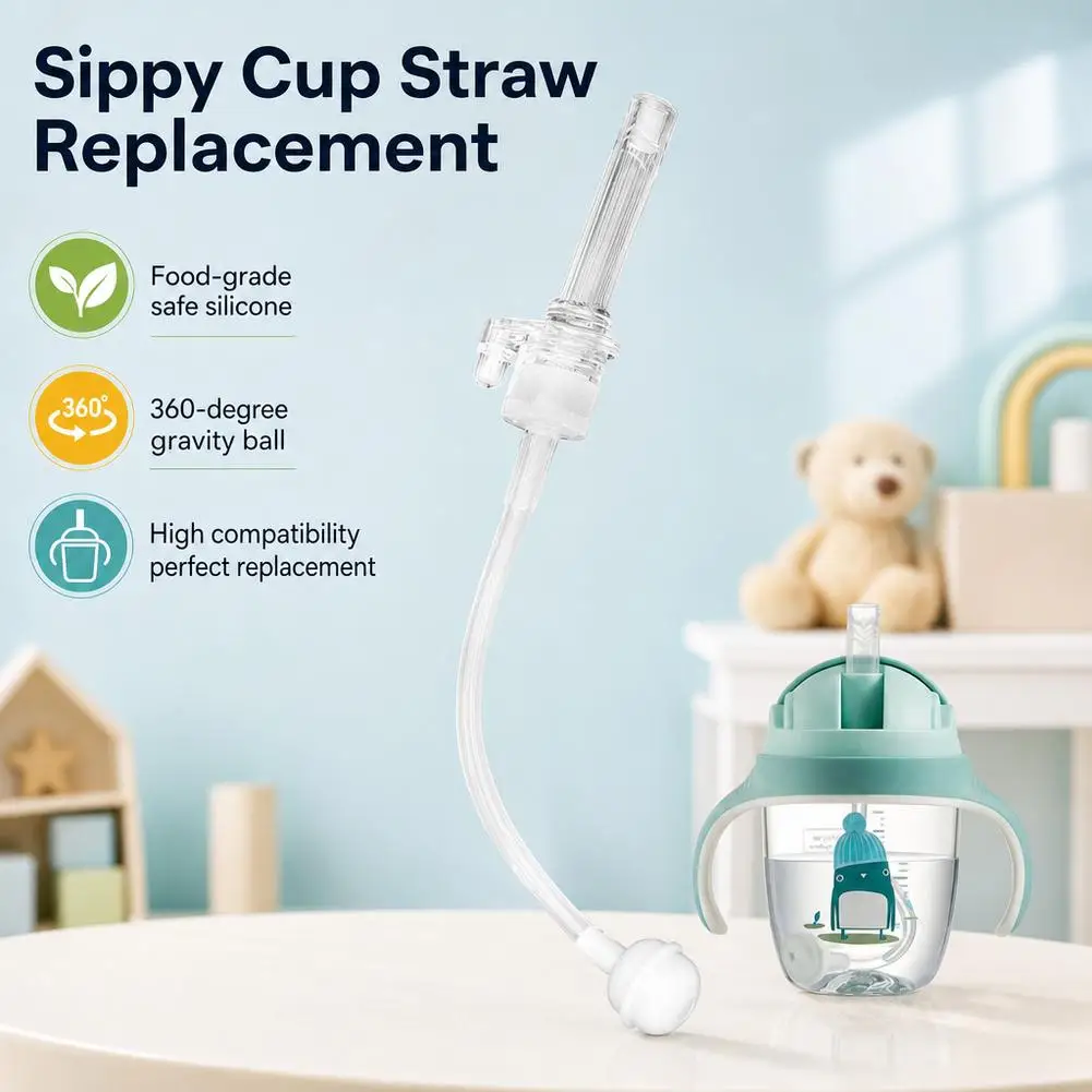 Must Have Baby Feeding Accessories Children Water Cup Straw Set Versatile & Durable Silicone Drink Bottle Accessories