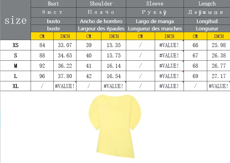 Damen Mode Asymmetrisches Design T-Shirt Einfarbig mit Puffärmeln O-Ausschnitt Retro-Top 2026 Trendiger High-Street-Stil Schicke Oberteile – Detail 1
