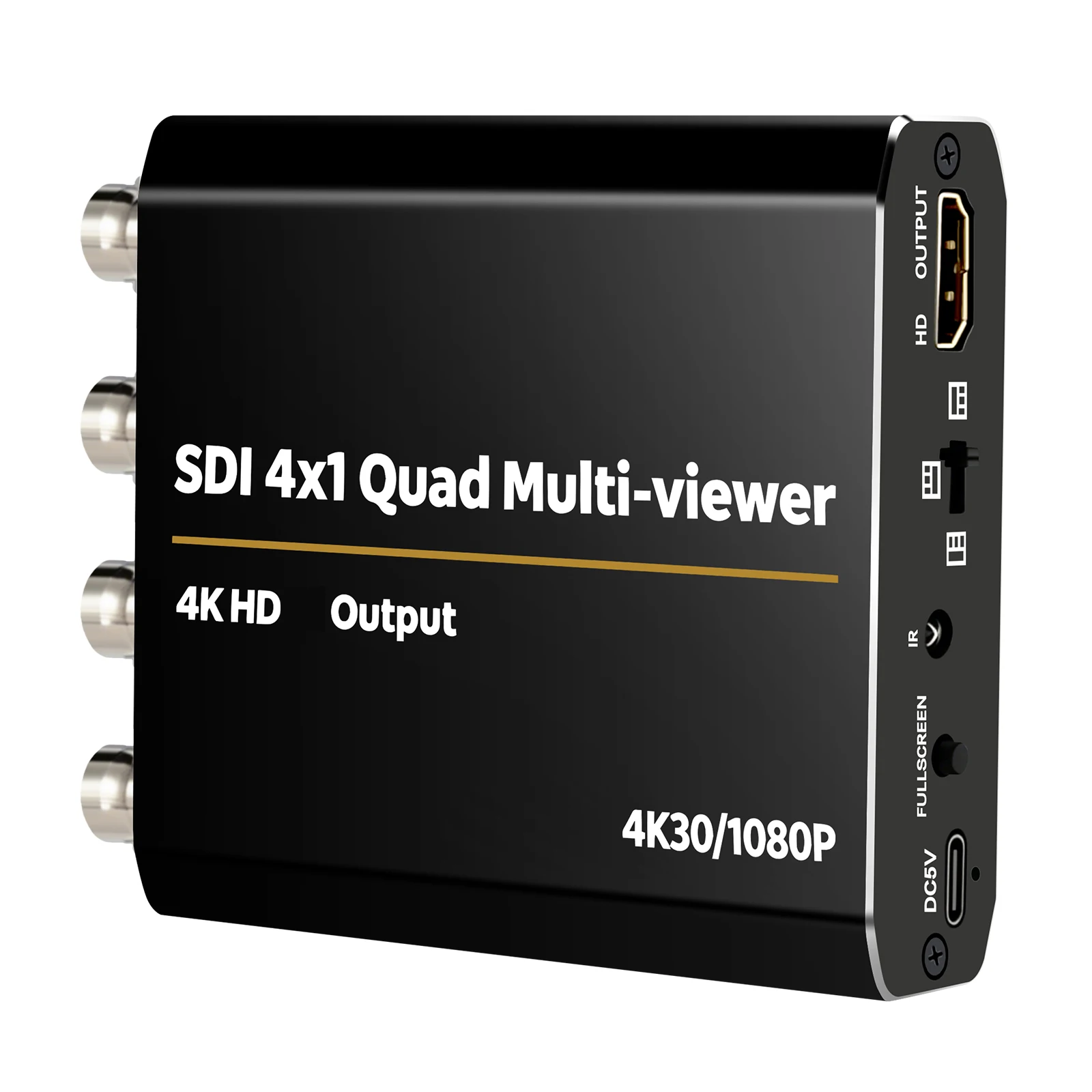 SDI 4-in-1 Screen Division Multiviewer 4K30Hz HDMI-compatible Output Seamless Switcher IR Remote