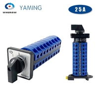 LW26-25/9 Rotary Cam Switch LW28 YMW26 25A 690V Silver Contact Changeover DIN Rail Mount Seven Poles Multi Positions Selector