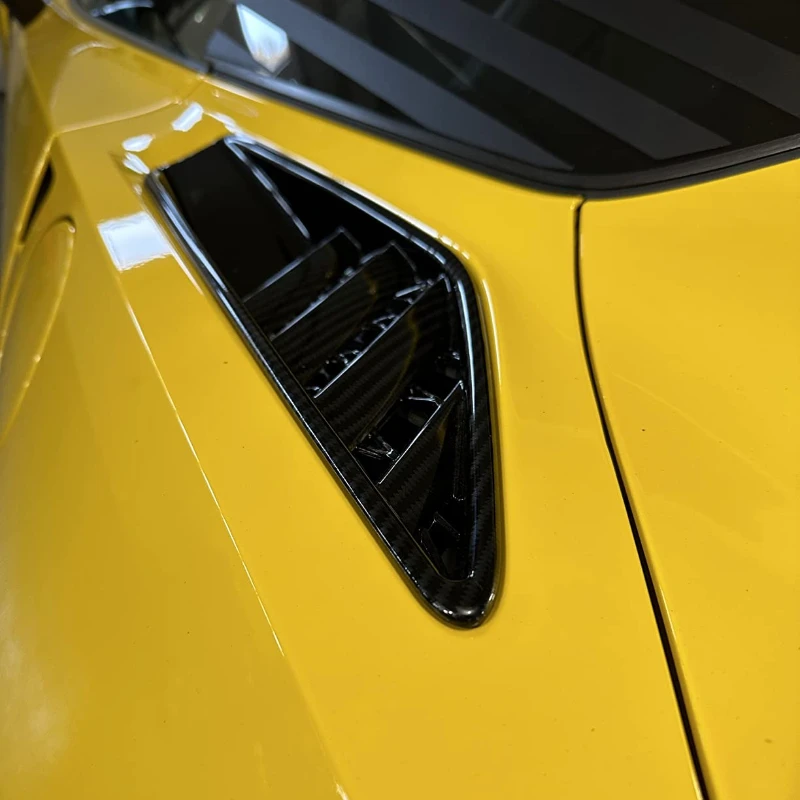 

For Chevrolet Corvette C7 2014-2019 ABS Carbon Fiber Rear Side Fender Body Vent Cover Trim Car Accessories