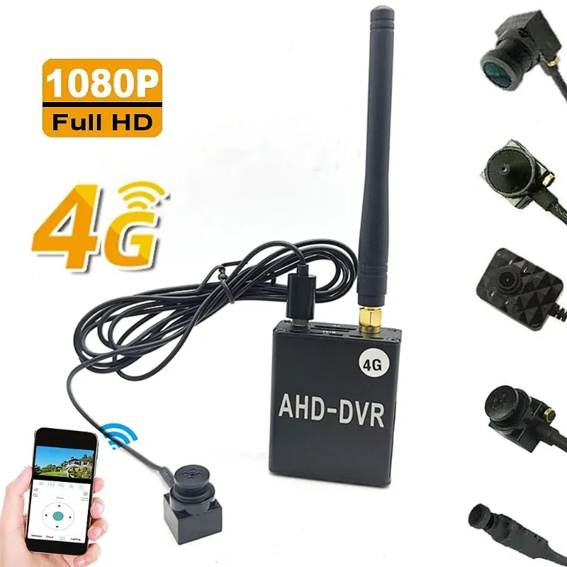 Wireless 4G Sim DVR Monitoring Mini AHD Camera System Remote Network Monitoring Wide Angle Camera Night Vision1080p AHD DVR Kit