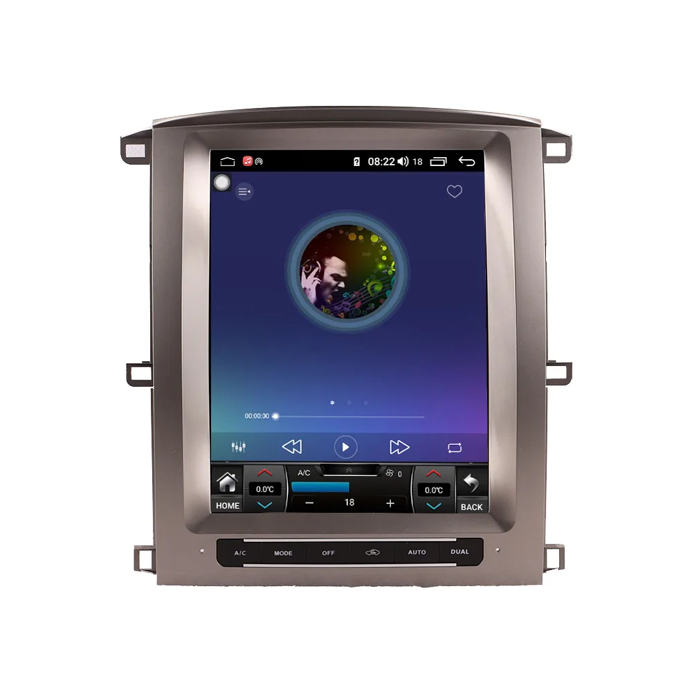 8G + 256G لكزس LX470 لتويوتا لاند كروزر LC100 2002-2007 شاشة كبيرة راديو السيارة ستيريو مشغل وسائط متعددة لتحديد المواقع والملاحة DVD #4