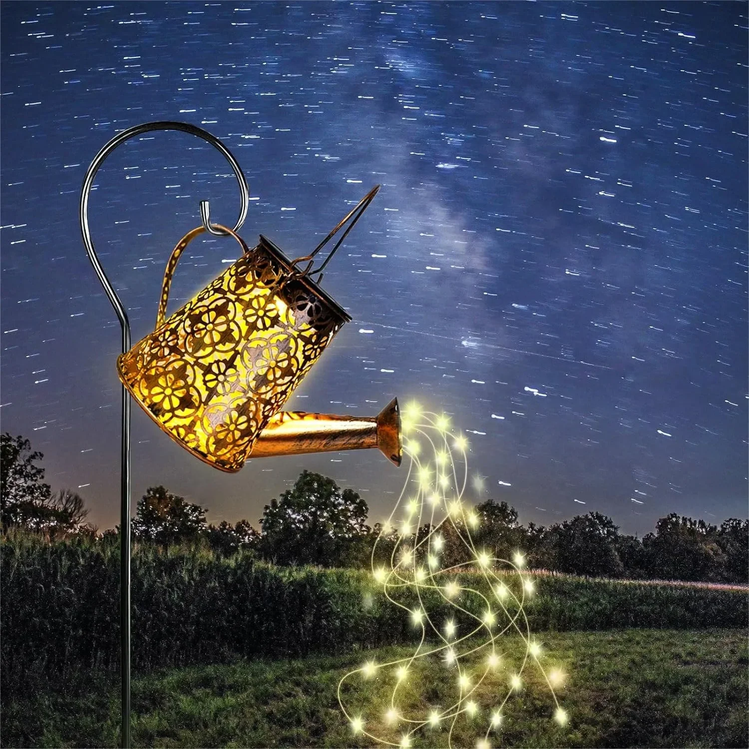

Solar Watering Can Lights with Cascading Lights for Garden Patio Decor