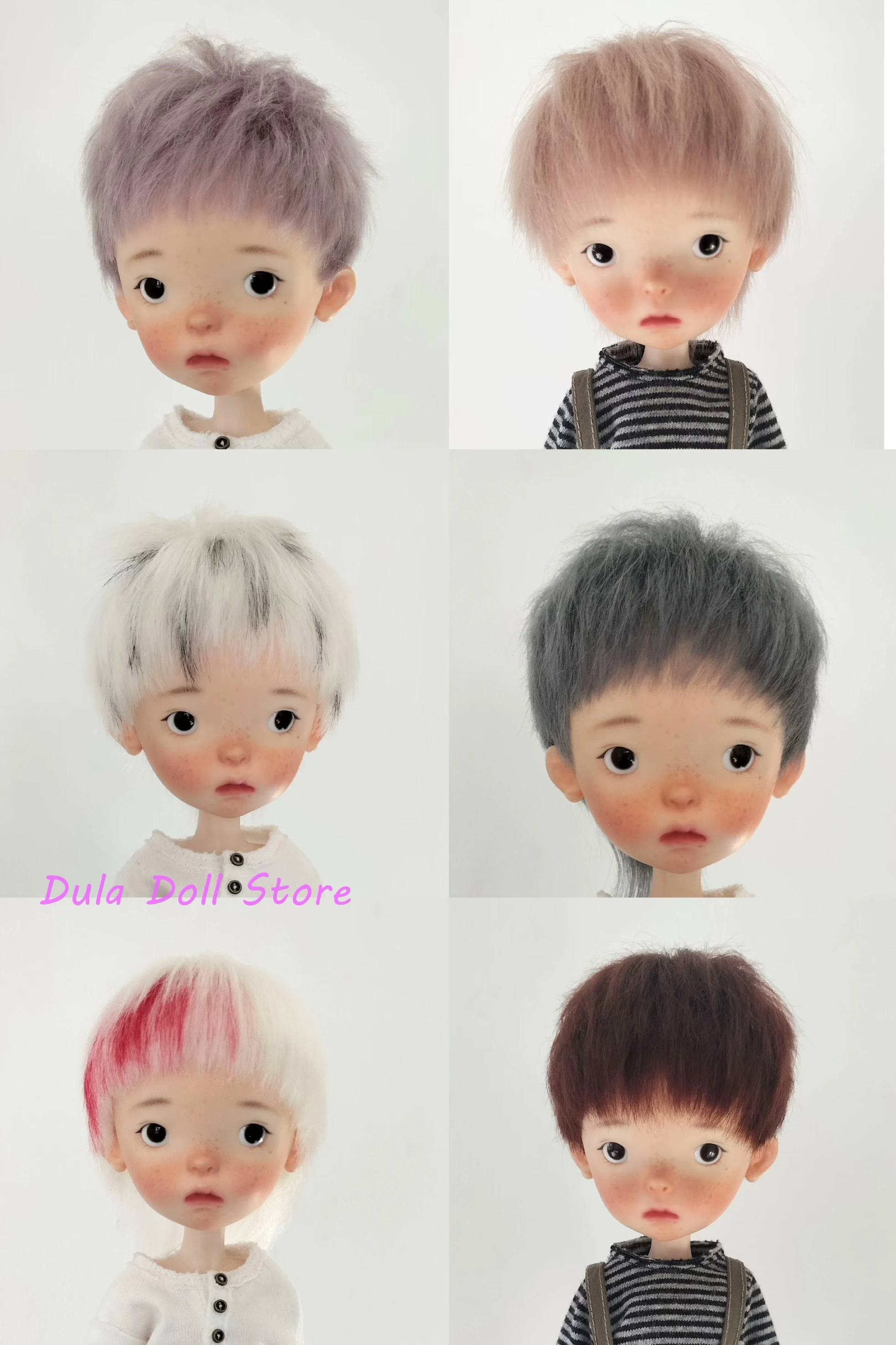 

Парики Dula Doll для Landoudou Landazz из натурального мохераКороткие и фрагментированные волосы Обхват головы 16 см