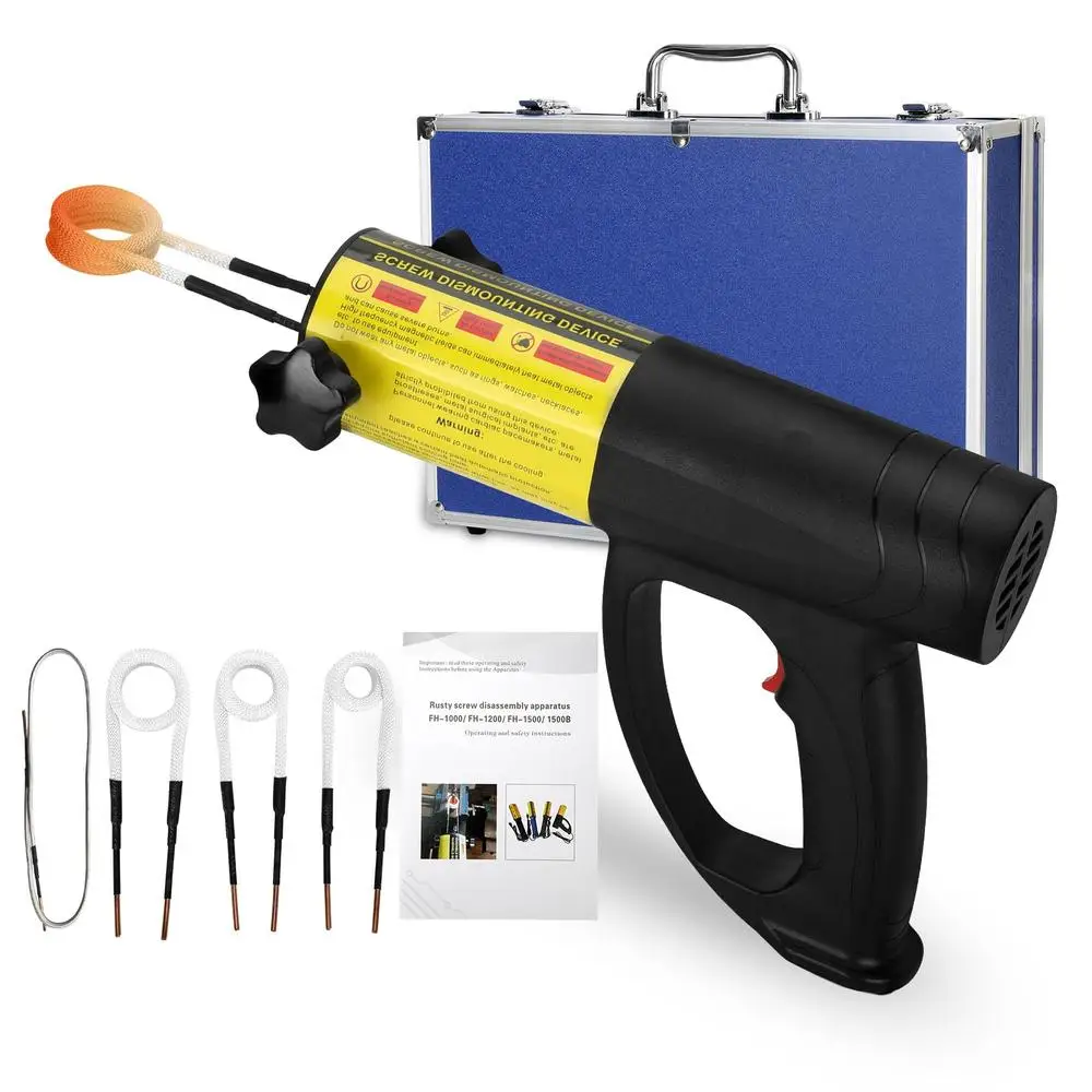 1500W Magnetic Induction Heater Bolt Removal Tool Fast Heat Induction 20s Handheld Bolt Heater Kit LED Light Overheating