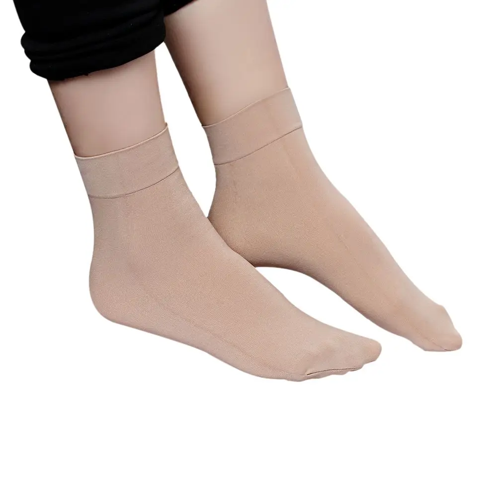 Fashion 1/5 Pairs Wide Mouth Socks Warm Comfortable Length Socks Solid Color Nylon Ankle Socks Autumn