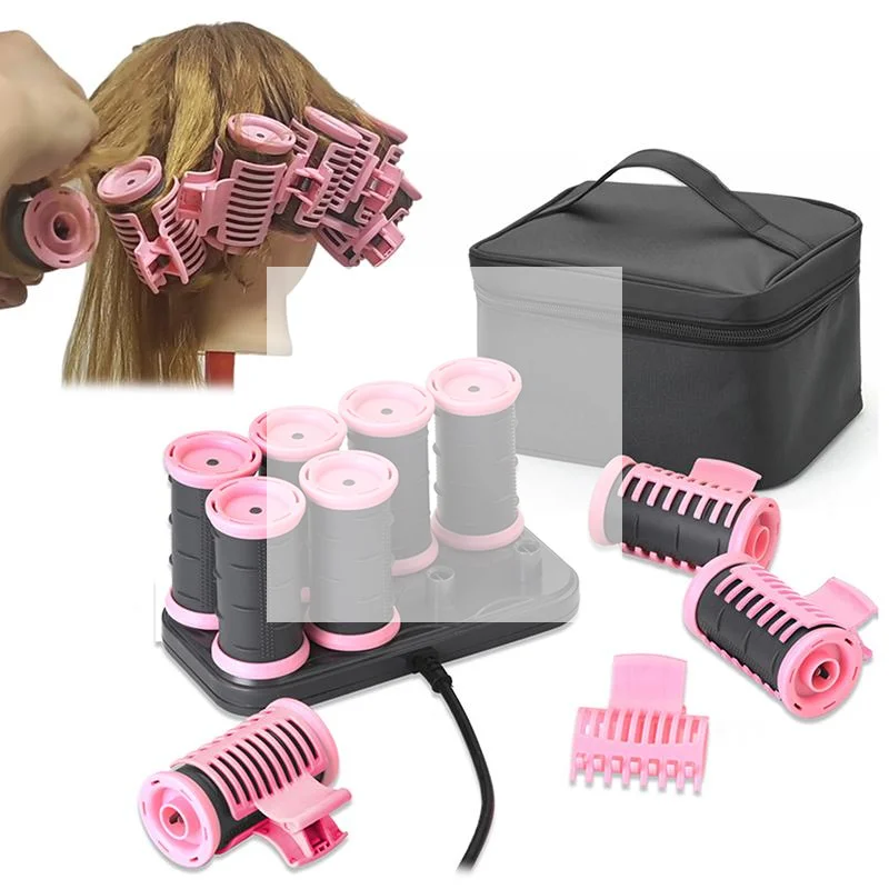 

Набор из 8 термобигудей с подогревом (вилка EU/US) с сумкой для хранения, для коротких и длинных волос, профессиональные портативные щипцы для завивки, быстрый нагрев