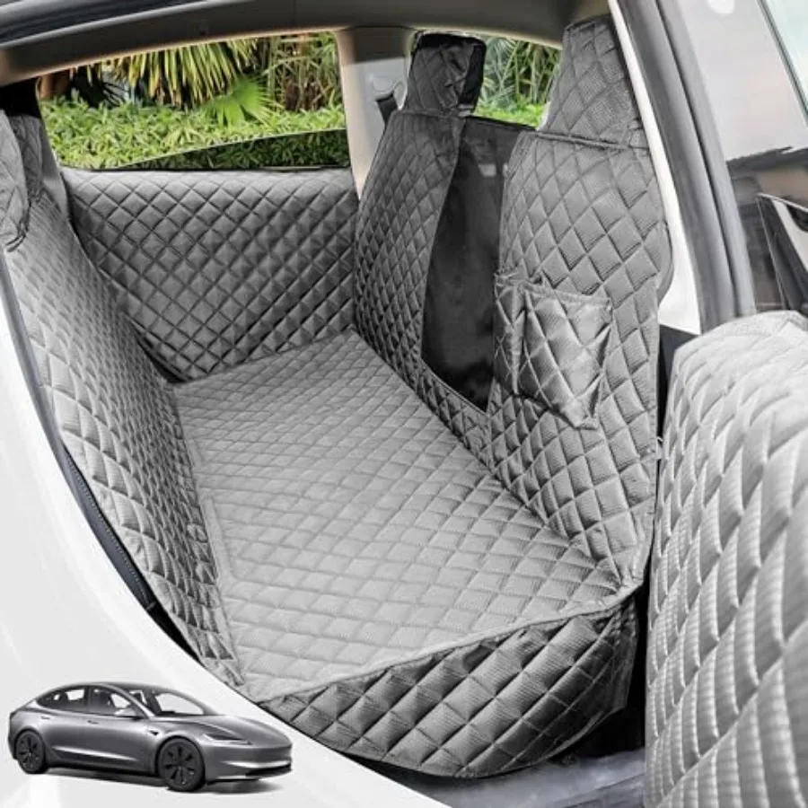 

Dog Seat Covers for Tesla Model 3 and Y Back Seat with 2 Pack Door Protectors 100% Waterproof Dog Hammock for Tesla with Mesh W